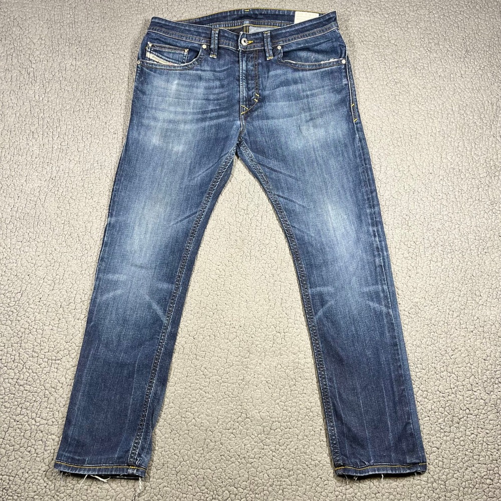 Diesel Jeans Mens 32 (32x28) Thavar Slim Skinny Stretch Blue Denim Y2K Made USA